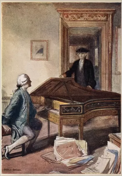 Mozart and the mysterious stranger, 1791 (c1914). The stranger was a messenger