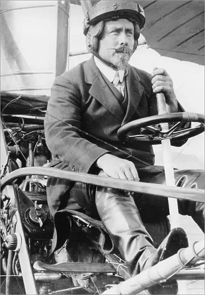 Samuel Franklin Cody (1862-1913) in his biplane. American-born British aviator