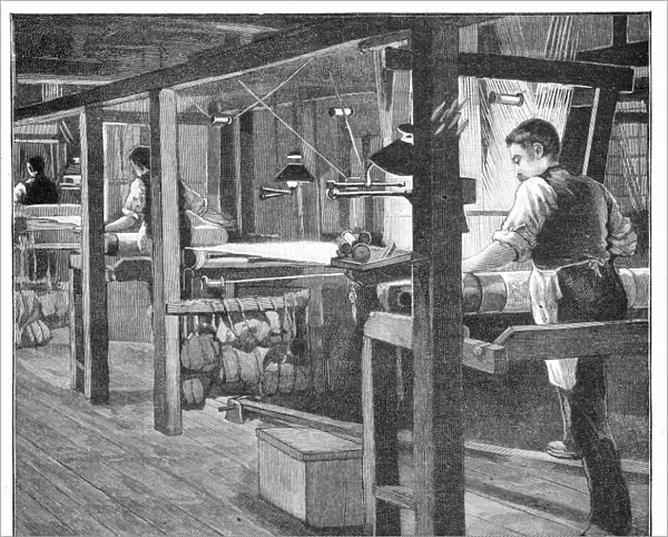 Spitalfields silk weavers, Warners workshops, Spitalfields, London, late 19th century