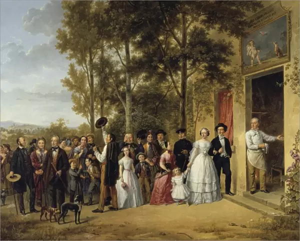 A Wedding at Coieur Volant, Marly, c1850. 19th century French School. Wedding