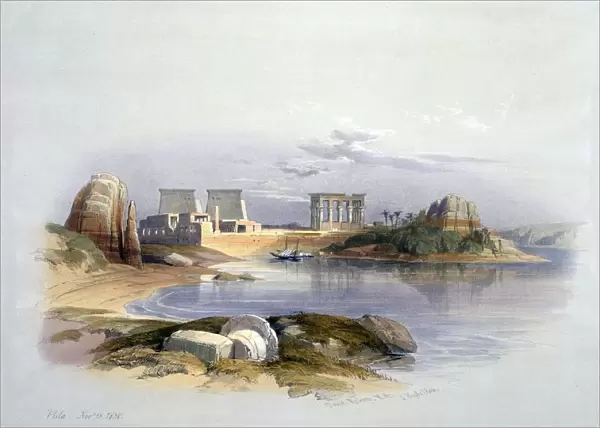 Island of Philae, Nubia November 1838. After watercolour by David Roberts (1796-1864)