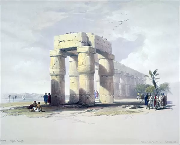 At Luxor, Thebes, Upper Egypt. : lithograph after watercolour by David Roberts