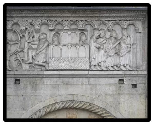 Italy, Emilia Romagna Region, Modena Province, Modena, cathedral, detail of facade