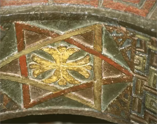 Ethiopia, Lalibela, Rock-Hewn churches, church of Bet Maryam, detail of frescoed vault