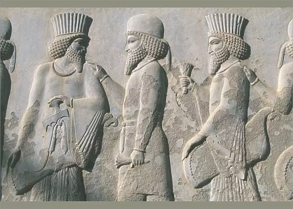 Iran, Persepolis, Reception Hall Apadana, relief of dignitaries