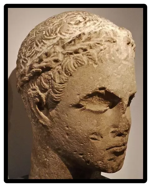 Head of a young man, Greek circa 300-30BC. Excavated at Salamis in Greece