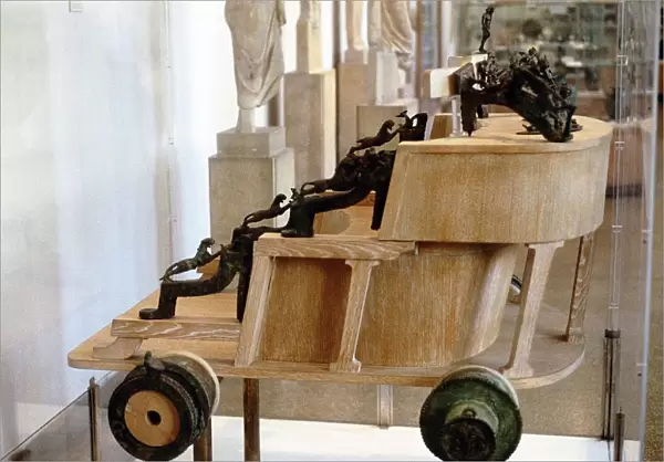 Greek war chariot c5th-3rd century BC. Reconstruction with original finds incorporated