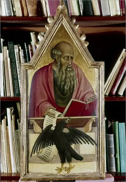 St John the Evangelist shown with his symbol, the eagle. Artist, Giovanni de Paolo (14th century)