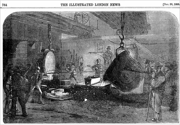 Casting a mortar at Grissells Regents Canal Ironworks, City Road, London