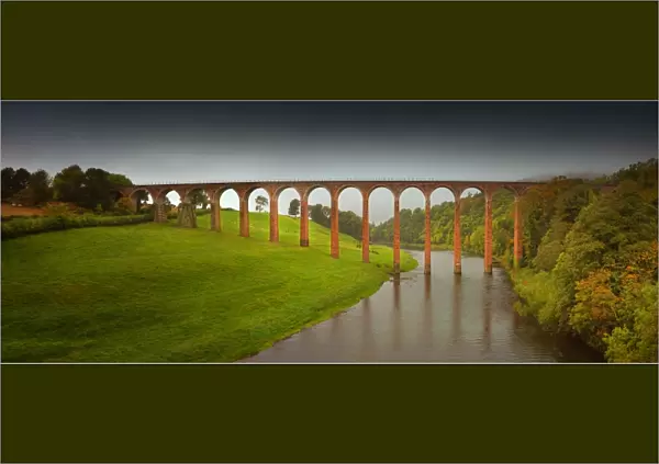 Railway viaduct over the river Tweed, Borders area, Scotland
