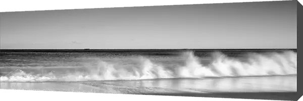 Shoreline ocean break black and white