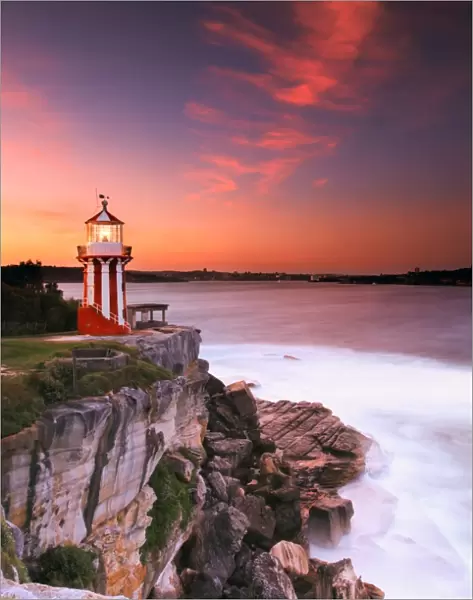 Hornby lighthouse at sunset