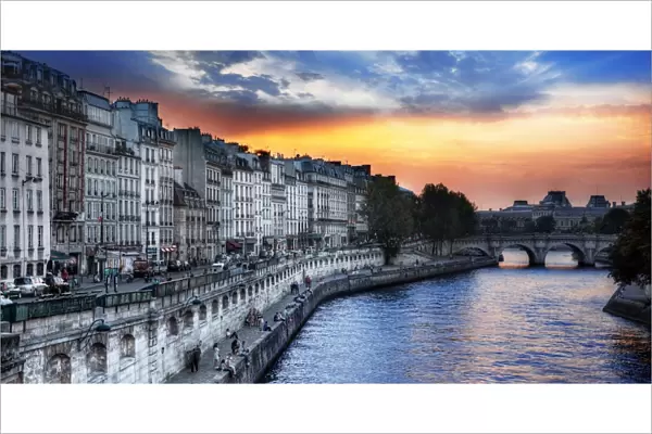 Sunset At River Seine in Paris, France