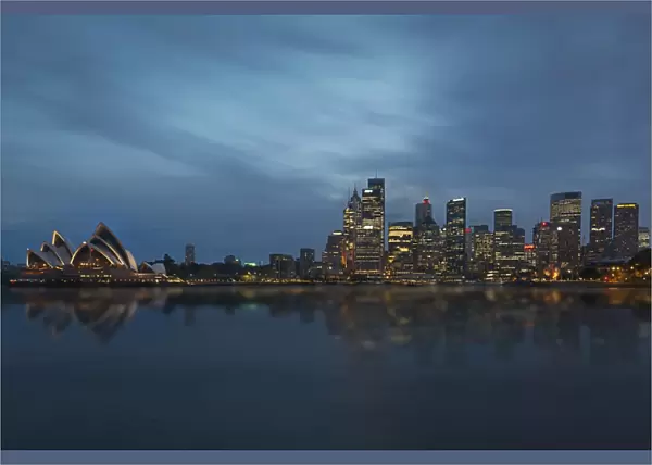 Sydney Harbour night time Panorama viewed