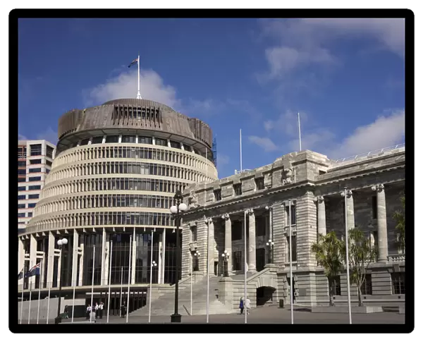 Wellington Parliament Building, the Beehive and the Parliamentary Library