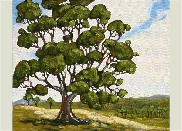 Tree on Hill landscape Oil Painting