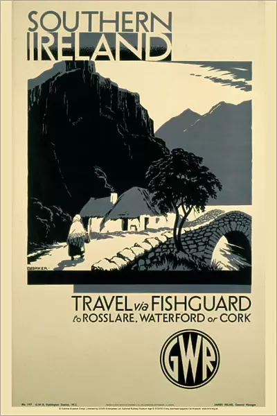 Southern Ireland - Travel via Fishguard, GWR poster, 1923-1947