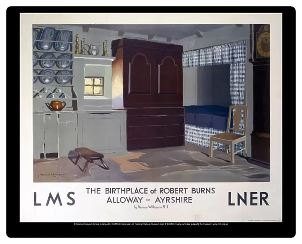 The Birthplace of Robert Burns, LMS  /  LNER poster, 1923-1947