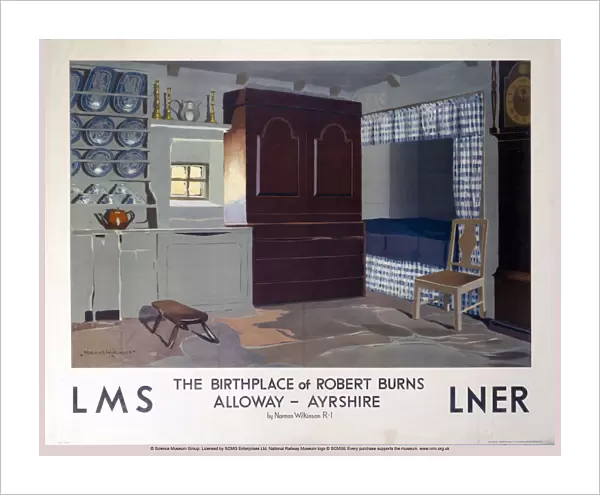 The Birthplace of Robert Burns, LMS  /  LNER poster, 1923-1947
