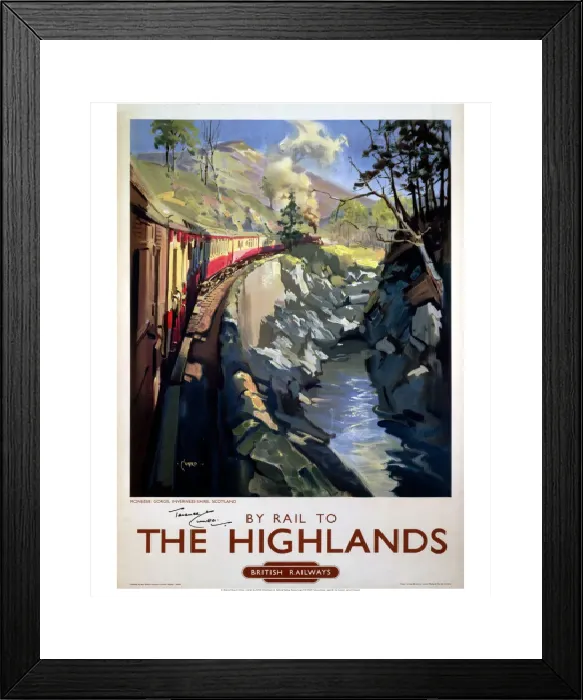 Framed Print : By Rail to The Highlands Print, c 1950s Framed Print : By Rail to The Highlands Print, c 1950s