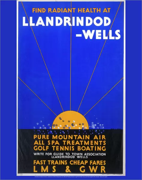 Llandrindod-Wells, LMS  /  GWR poster, c 1923