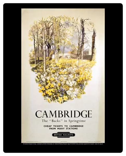 Cambridge - The Backs in Springtime, BR (ER) poster, 1950