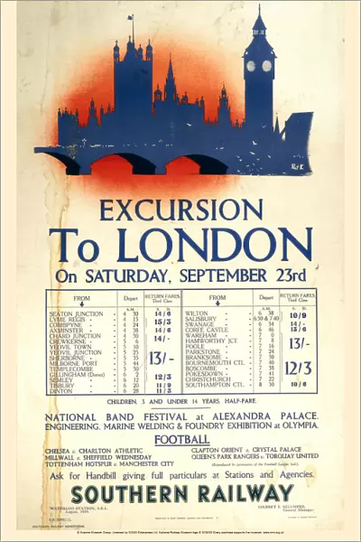 Excursion to London, Southern Railway poster, 1939