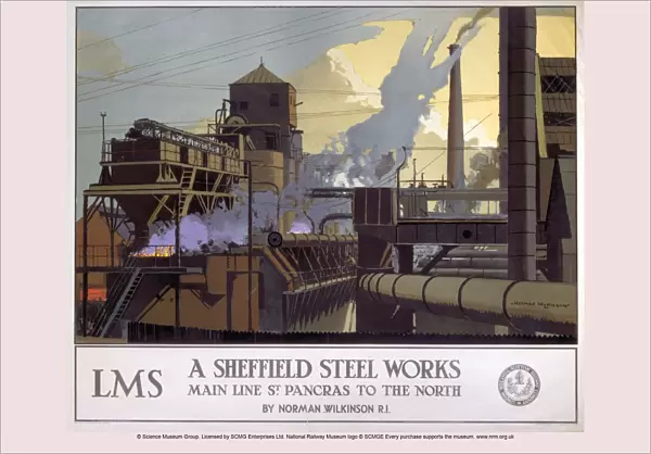 A Sheffield Steel Works, LMS poster, 1923-1947