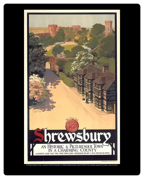 Shrewsbury, LMS poster, c 1920s