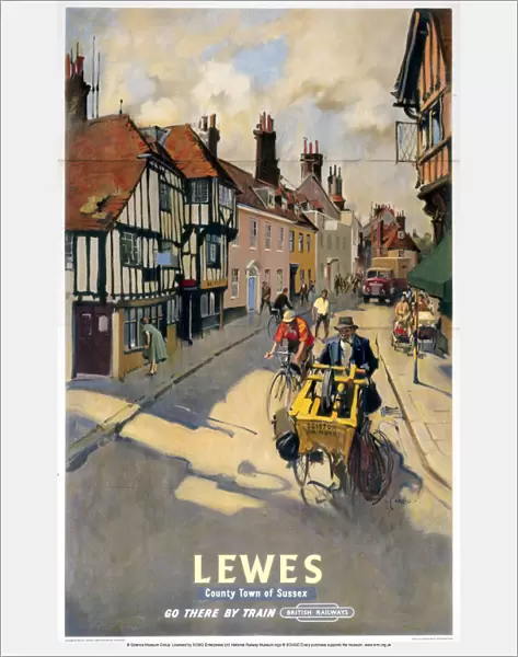 Lewes, BR poster, 1955