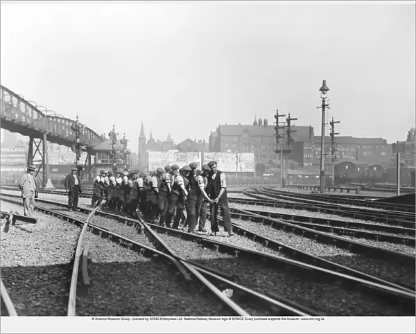 Permanent way workers at Bolton station, 1914
