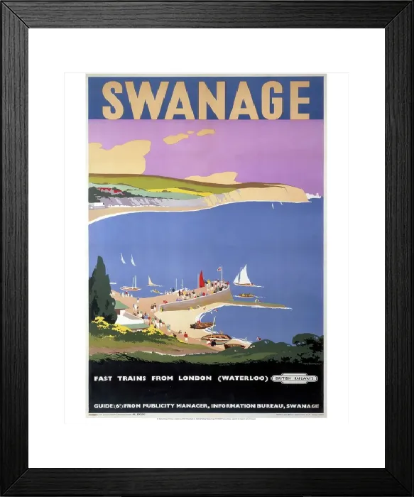 Framed Print : Swanage Bay Print, 1955 Framed Print : Swanage Bay Print, 1955