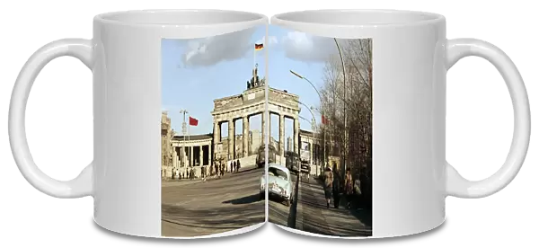 Brandenburg Gate closed during period of Berlin Wall, Berlin, Germany