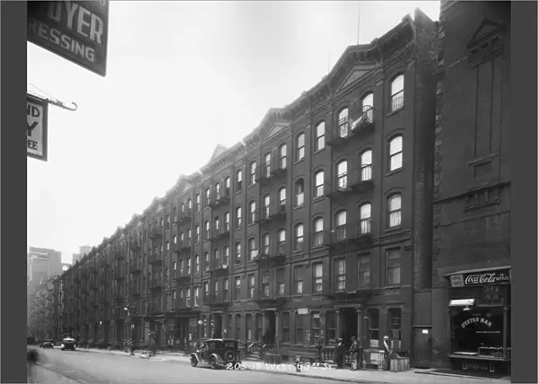 View of row house apartment buildings from 203-19 West 63rd Street in New York City