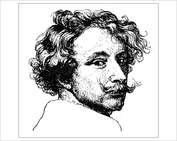 Antique illustration of self-portrait of van Dyck