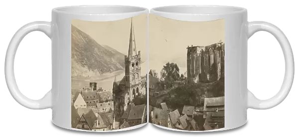 Bacharach. The town of Bacharach in the Rhine Gorge in Germany, circa 1880