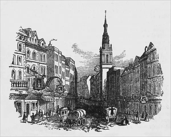 Cheapside in London, with the church of St Mary-le-Bow on the right, 1750