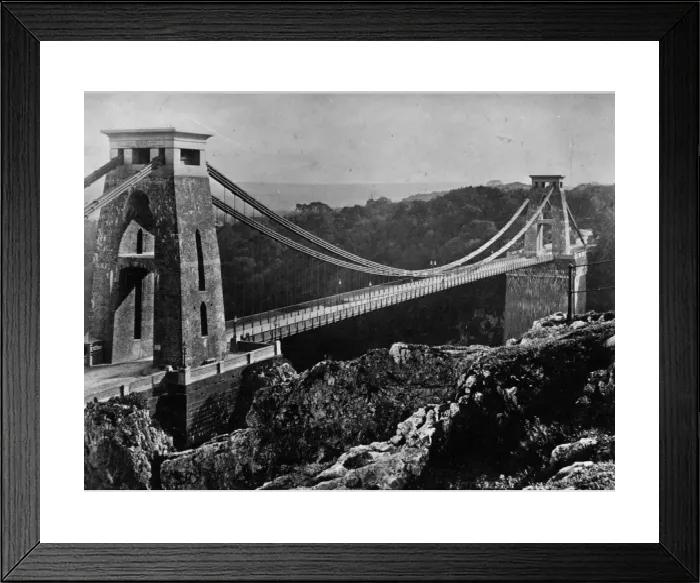 Framed Print : Clifton Suspension Bridge Print circa 1900 Framed Print : Clifton Suspension Bridge Print circa 1900