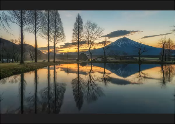 The reflection of Mt. Fuji, Japan