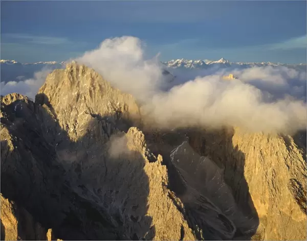 Odle surrounded by clouds South Tyrol Italy