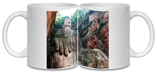 Low angle view of the Leshan Giant Buddha, China