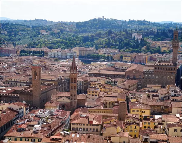 Overview over the Old City of Florence, Italy