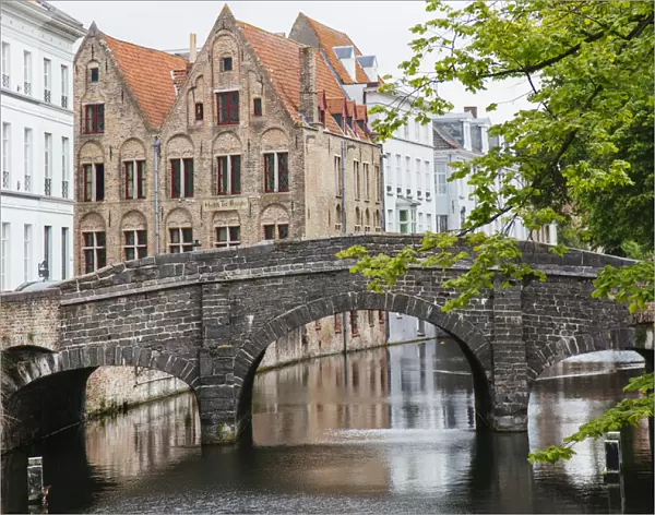 Stown bridge across the canal, Bruges, Belgium