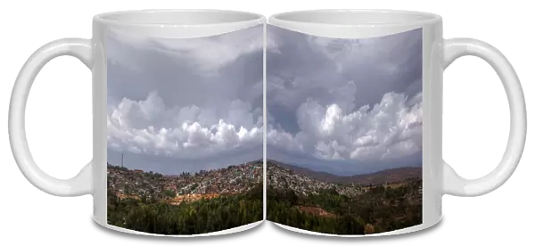 Panoramic view of Harar with beautiful clouds