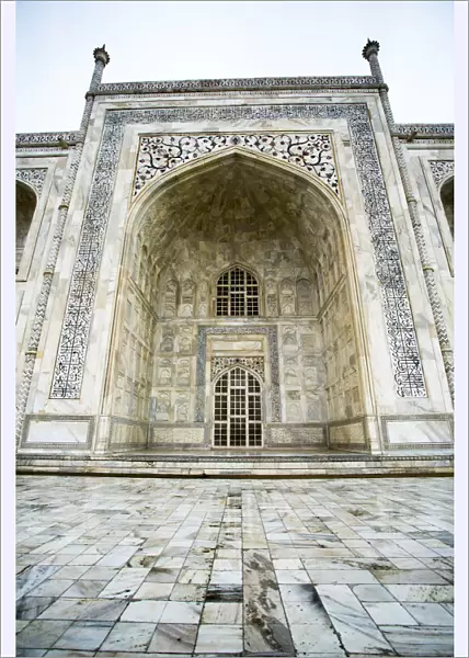 Low angle POV of Taj Mahal