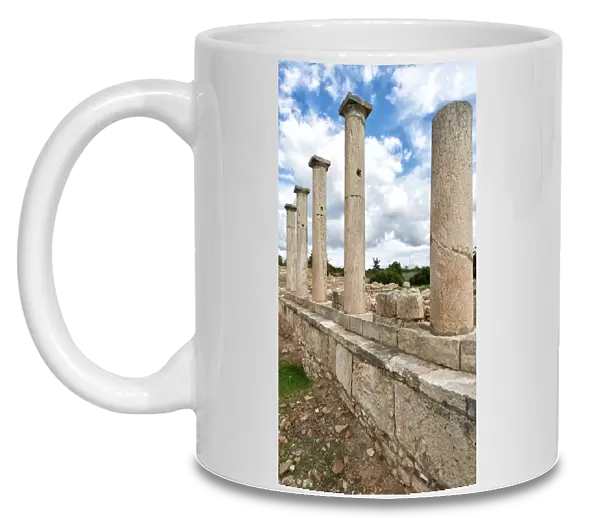Columns. Vertical image of ancient columns in Kourion