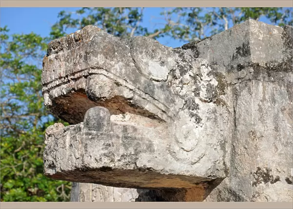 Mayan Serpent Head Sculpture, Chichen Itza