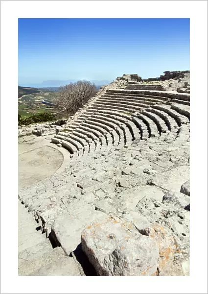 View of Segesta Theater in Sicily, Italy