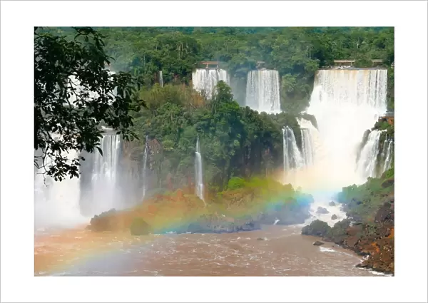 Iguazu Waterfalls in Brazil Rainbow