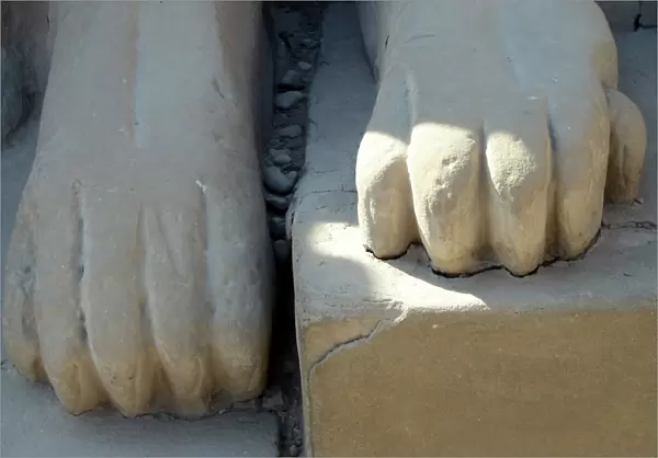 Feet of ram-headed sphinxes, Karnak, Egypt